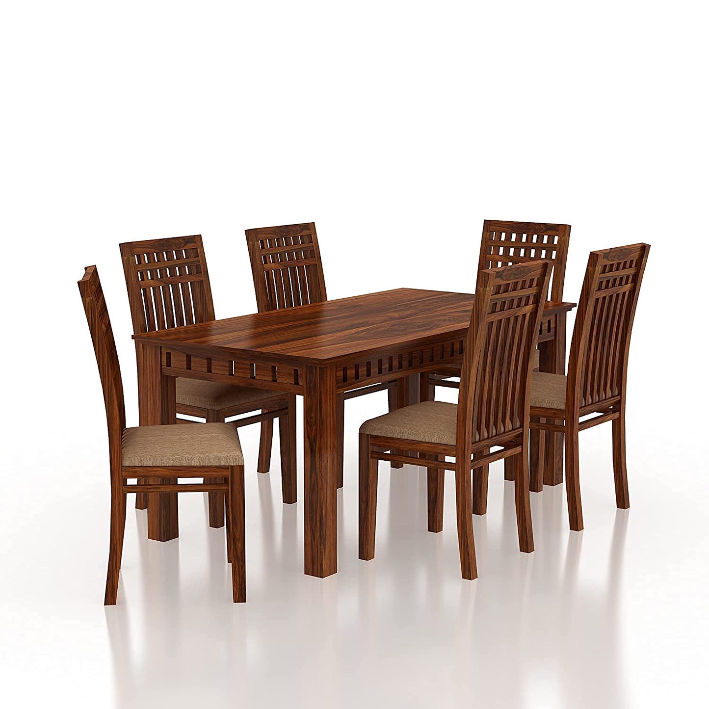 Murali Craft Sheesham Wood Dining Table Set 6 Seater – Natural Finish