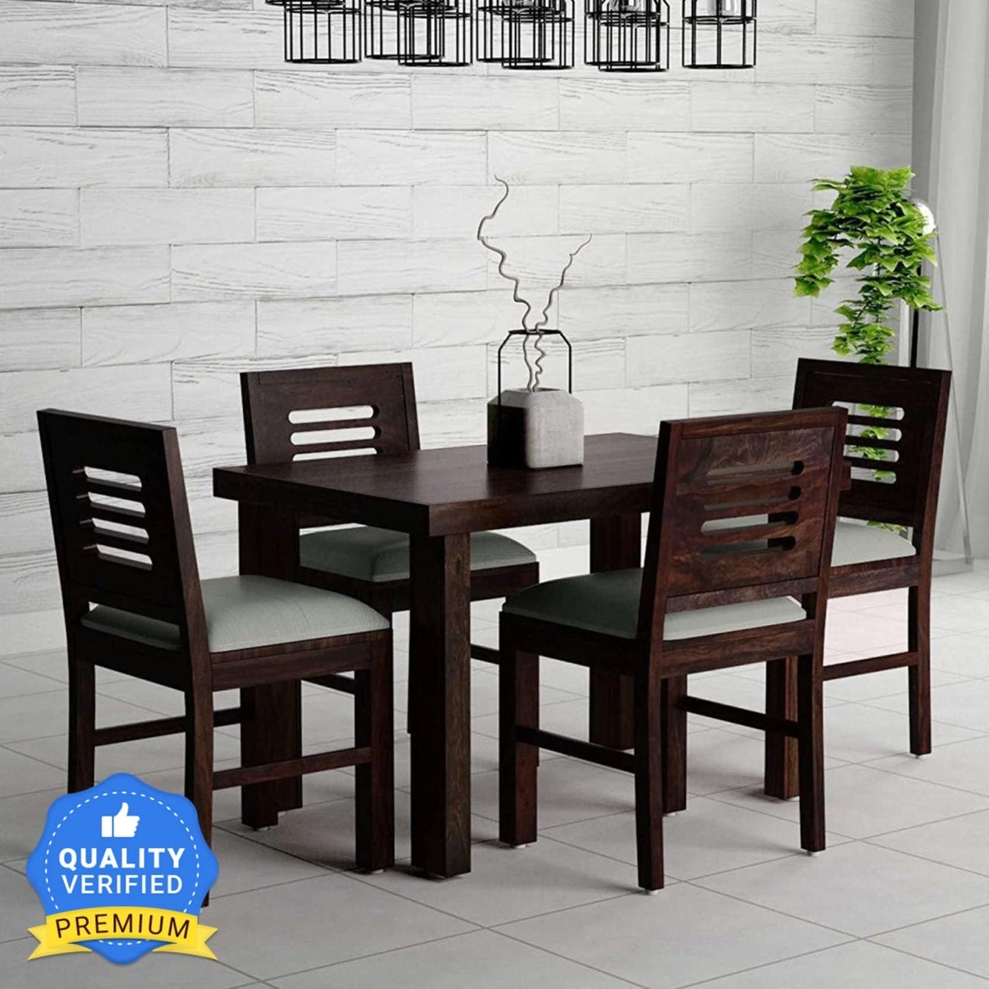 Murali Craft Sheesham Wood Dining Table Set 4 Seater – Walnut Finish