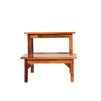 Murali Craft Solid Sheesham Wood Two-Step Wooden Stool