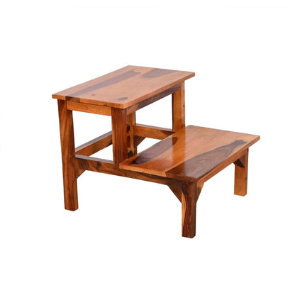 Murali Craft Solid Sheesham Wood Two-Step Wooden Stool