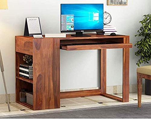 Murali Craft Sheesham Wood Study Desk With Storage – Natural Brown