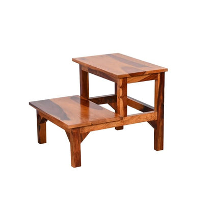 Murali Craft Solid Sheesham Wood Two-Step Wooden Stool