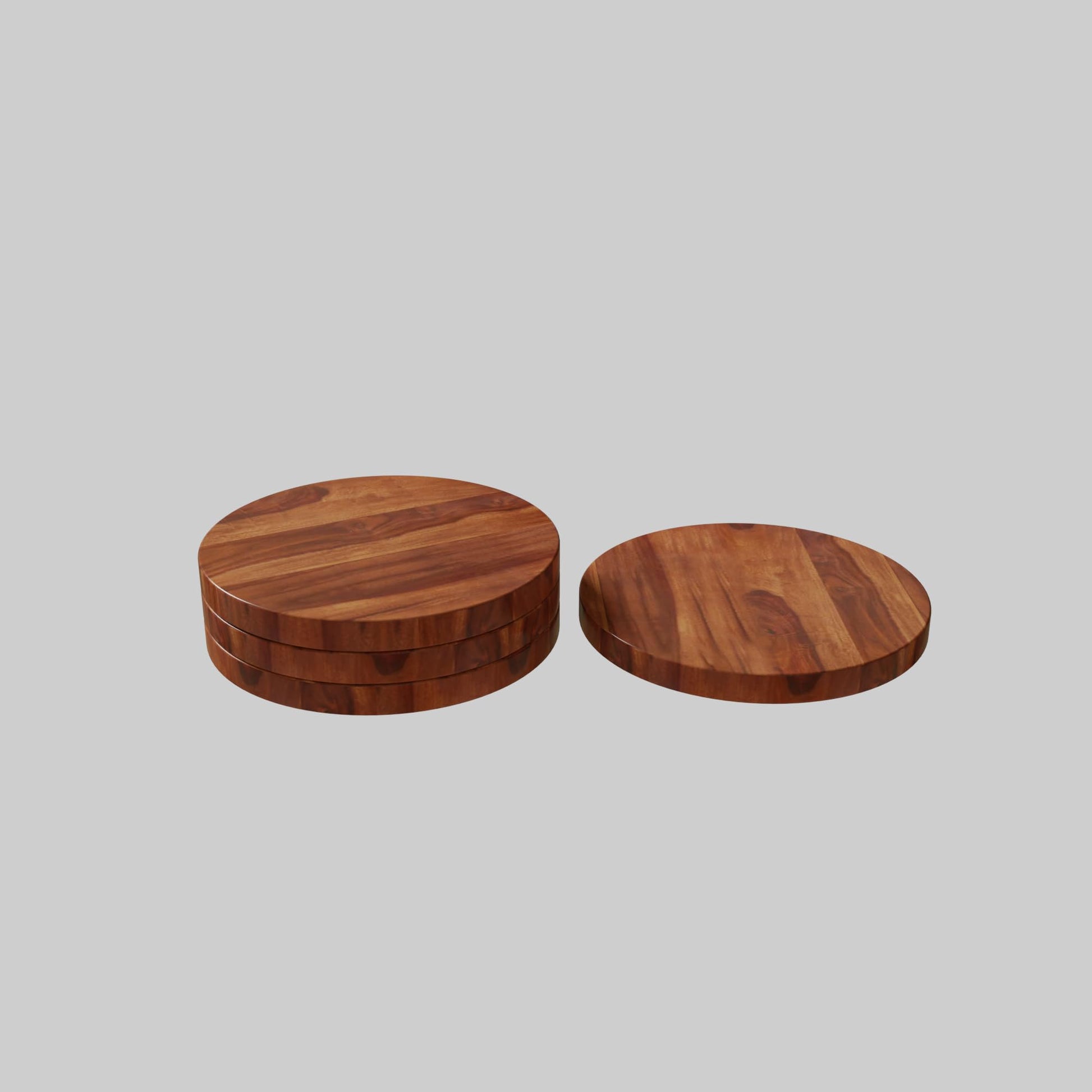 Murali Craft Sheesham Wood Round Tea Coaster Set