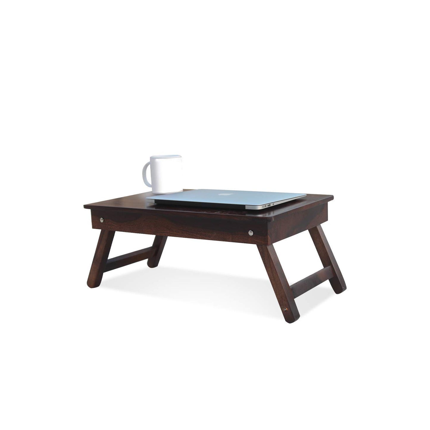 Murali Craft Sheesham Wood Foldable Laptop Desk – Walnut Finish