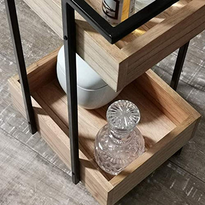Murali Craft Sheesham Wood 3-Tier Bar Trolley – Brown Finish