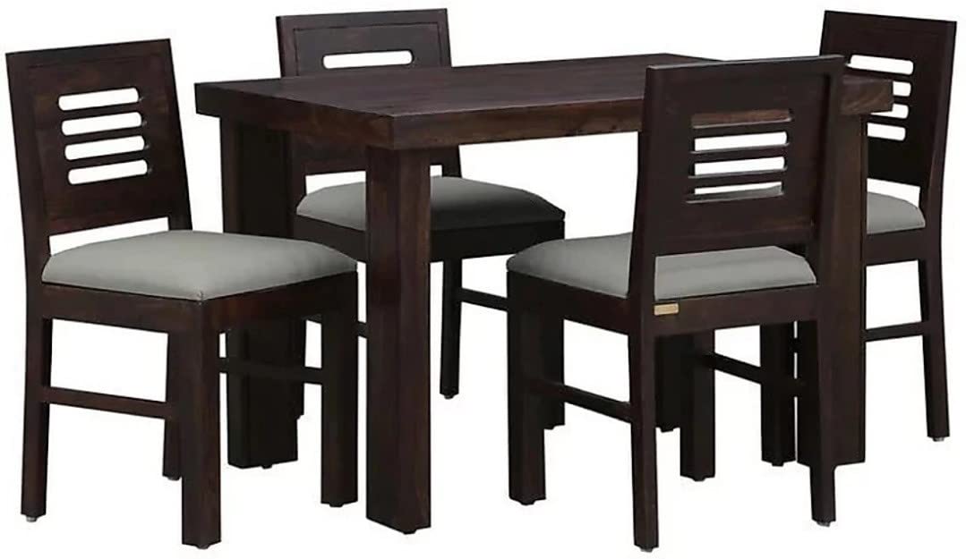 Murali Craft Sheesham Wood Dining Table Set 4 Seater – Walnut Finish