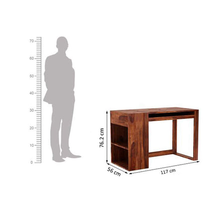 Murali Craft Sheesham Wood Study Desk With Storage – Natural Brown