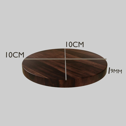 Murali Craft Sheesham Wood Round Tea Coaster Set – Walnut