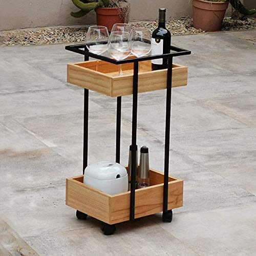 Murali Craft Sheesham Wood 3-Tier Bar Trolley – Brown Finish