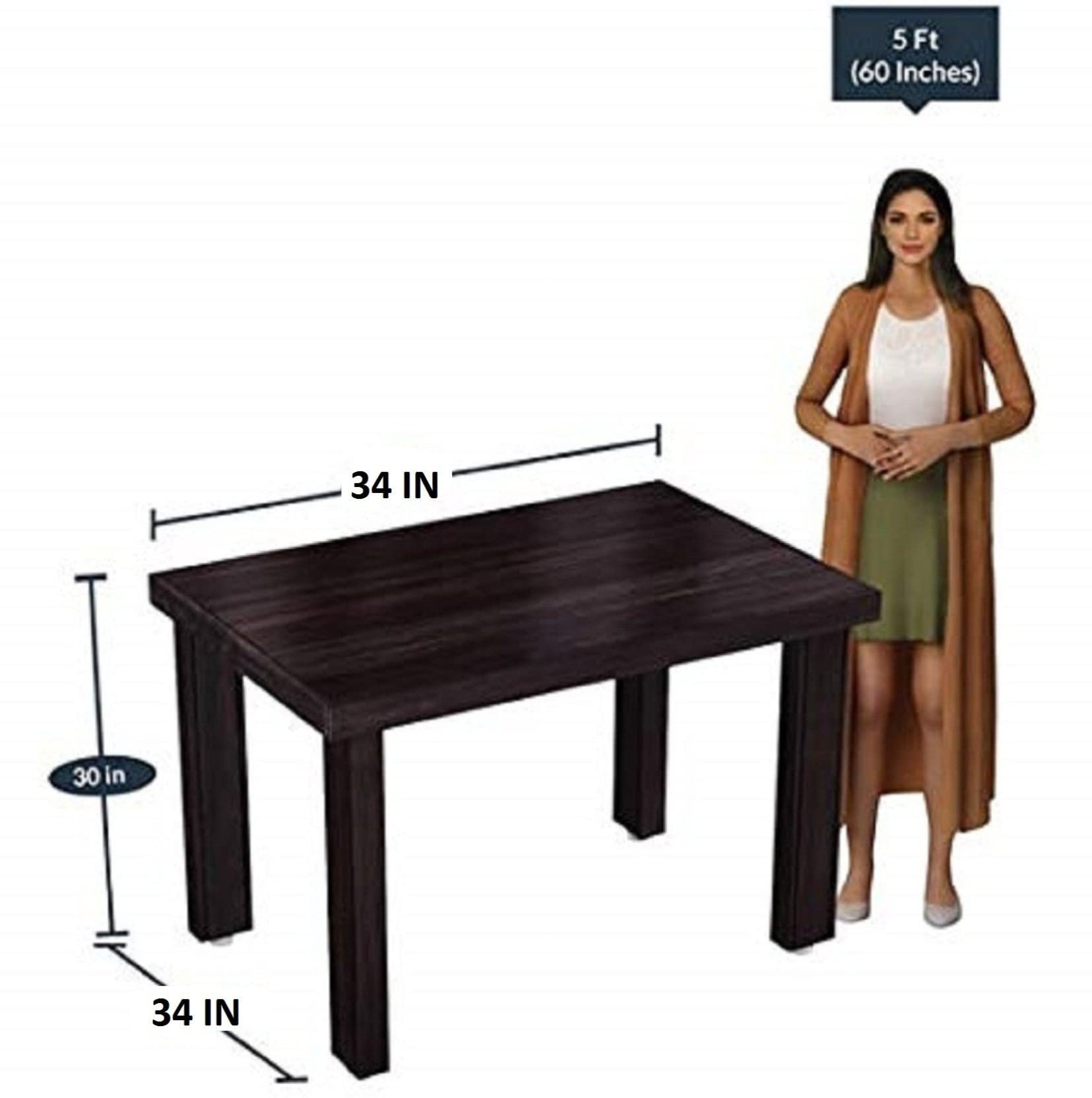 Murali Craft Sheesham Wood Dining Table Set 4 Seater – Walnut Finish