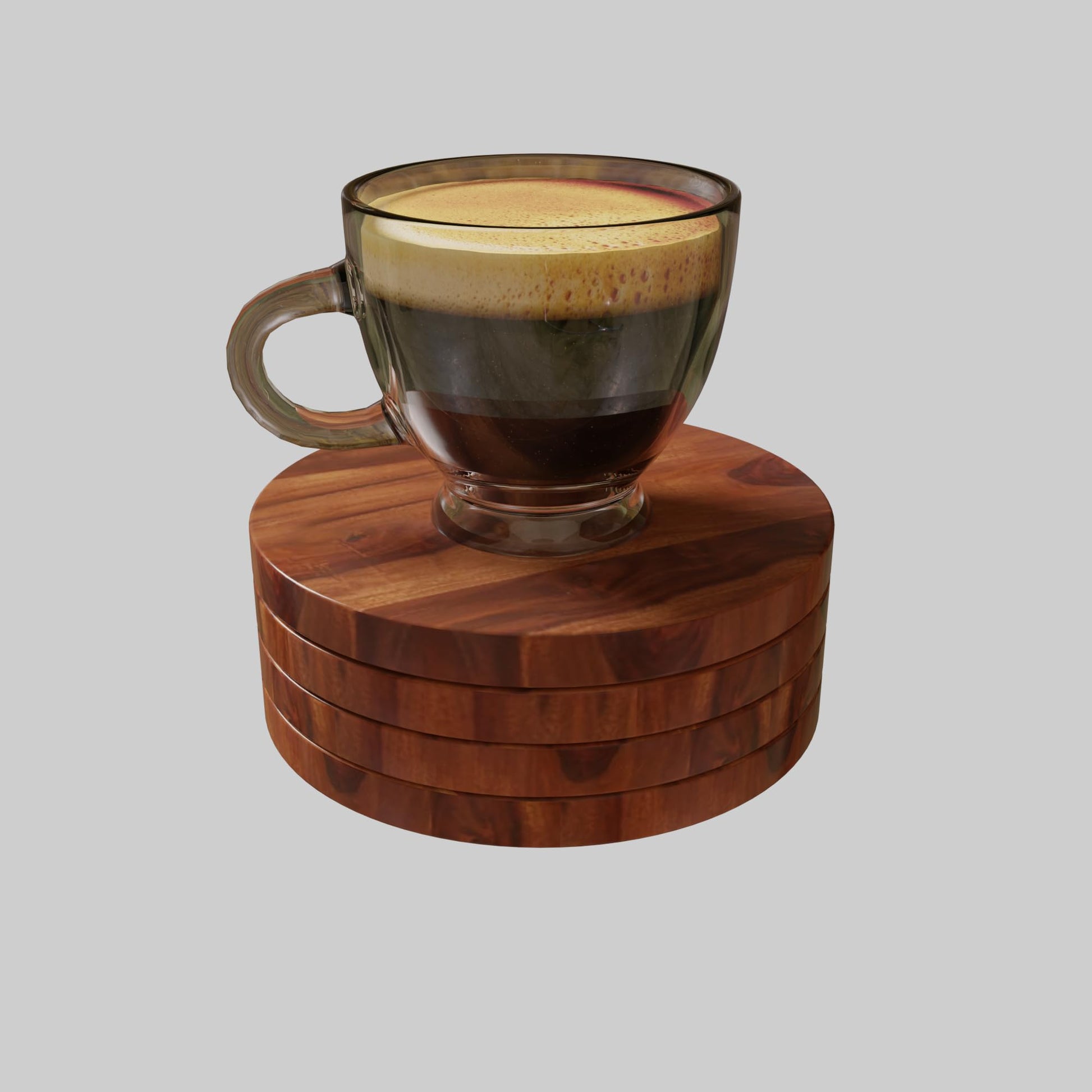 Murali Craft Sheesham Wood Round Tea Coaster Set