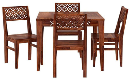 Murali Craft Sheesham Wood Dining Table Set 4 Seater – Honey Finish