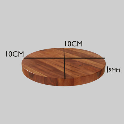 Murali Craft Sheesham Wood Round Tea Coaster Set – Brown
