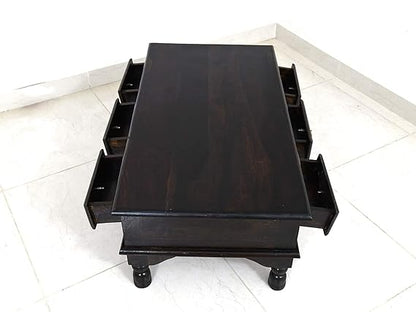 Murali Craft Solid Sheesham Wood Coffee Table with 3 Drawers