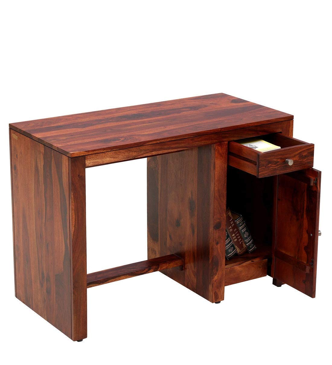 Murali Craft Sheesham Wood Study Desk With Storage – Honey Finish