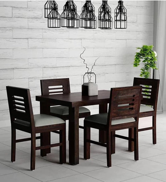 Murali Craft Sheesham Wood Dining Table Set 4 Seater – Walnut Finish