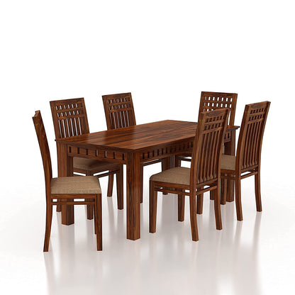 Murali Craft Sheesham Wood Dining Table Set 6 Seater – Natural Finish
