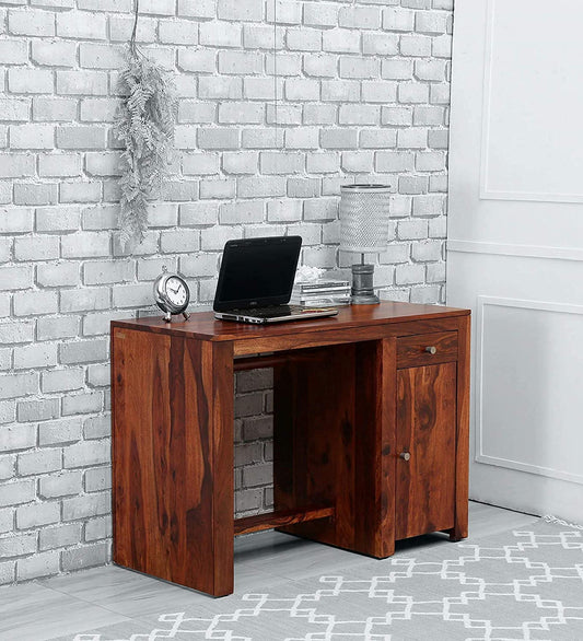 Murali Craft Sheesham Wood Study Desk With Storage – Honey Finish